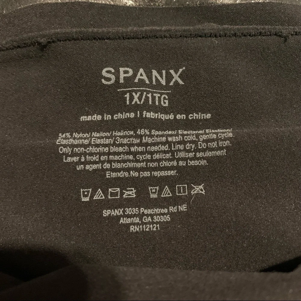 Spanx 1X 3035 higher power short gusset high waisted bike shorts stretch black